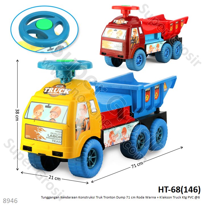 Tunggangan Dorong Truk Dump Tronton + Setir Klakson Truck Ktg PVC @6