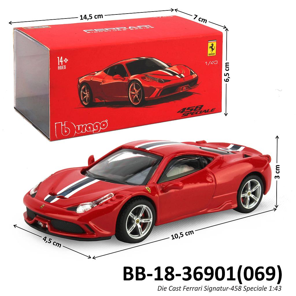 Diecast Ferrari Signatur-458 Speciale 1:43 BBurago Box 