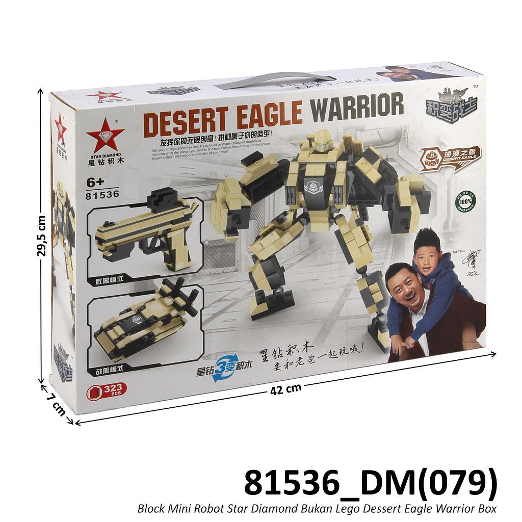 Mini Block Robot Deform 3 In 1 (Pistol / Kapal) Star Diamond Dessert Eagle Warrior Box @36