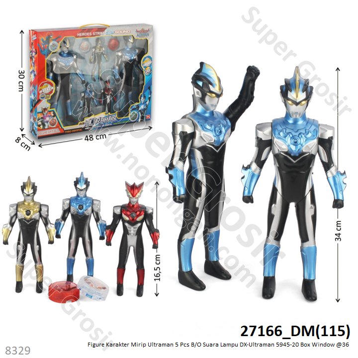 Action Figure Ultraman Set 5 Pcs Figure 34 cm 2 Pcs dan 17 cm 3 Pcs dan Acc DX Box Window @36