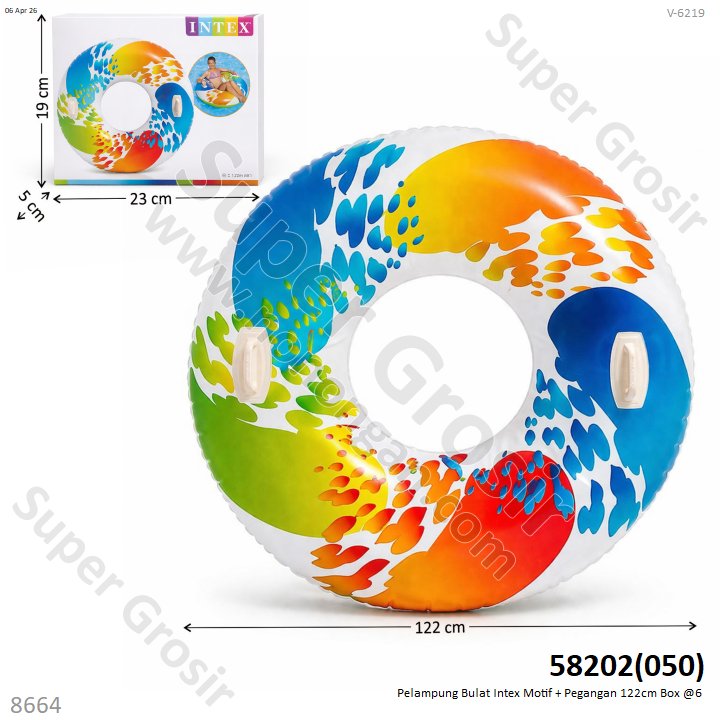 Pelampung Bulat Intex Motif + Pegangan 122cm Box @6