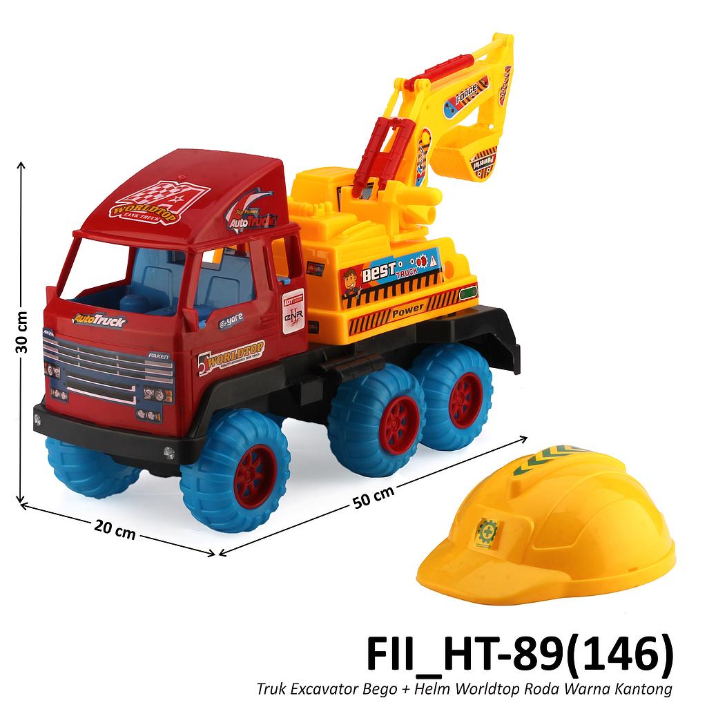 Truk Excavator Tronton Roda Warna Set Helm Worldtop Ktg @12
