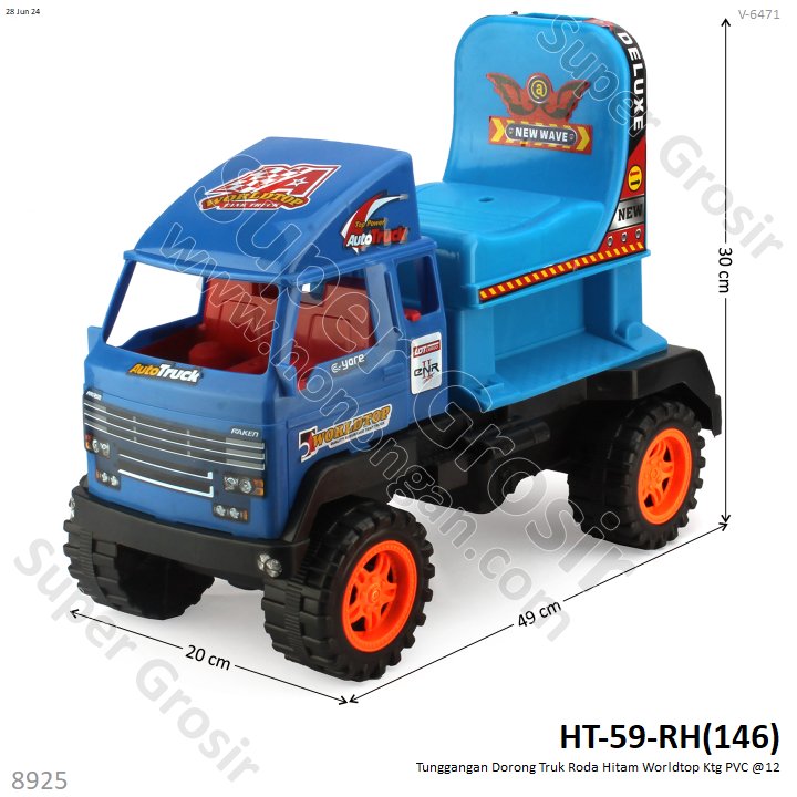 Tunggangan Truk Roda Hitam Worldtop Ktg PVC @12