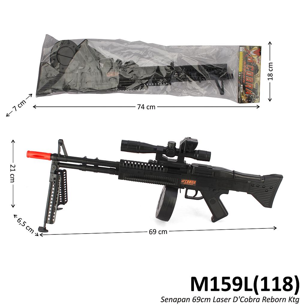 Senapan Peluru Plastik 69 cm B/O Laser D'Cobra Reborn Ktg PVC @48
