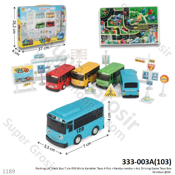 Bus Tayo Set 4 Pcs Rambu-rambu Driving Game @60