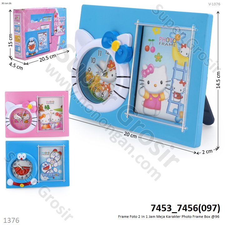 Frame Foto 2 In 1 Jam Meja Karakter Photo Frame Box @96