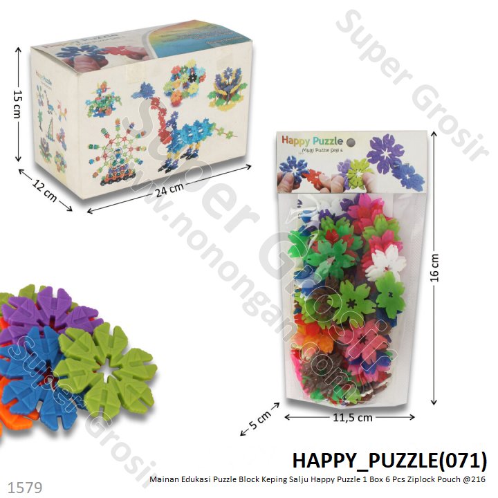 Mainan Edukasi Puzzle Block Keping Salju Happy Puzzle Ktg @216