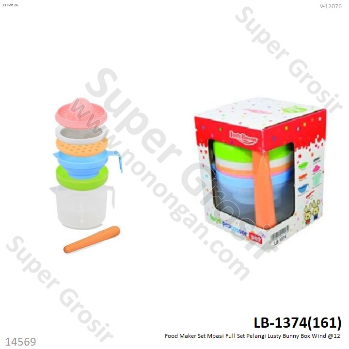 Food Maker Set Mpasi Full Set Pelangi Lusty Bunny Box Wind @12