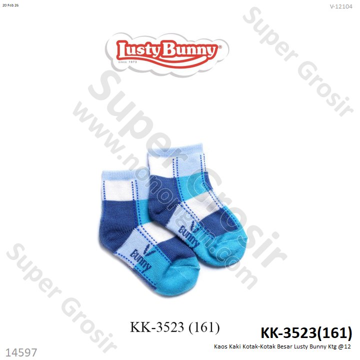 Kaos Kaki Kotak-Kotak Besar Lusty Bunny Ktg @12