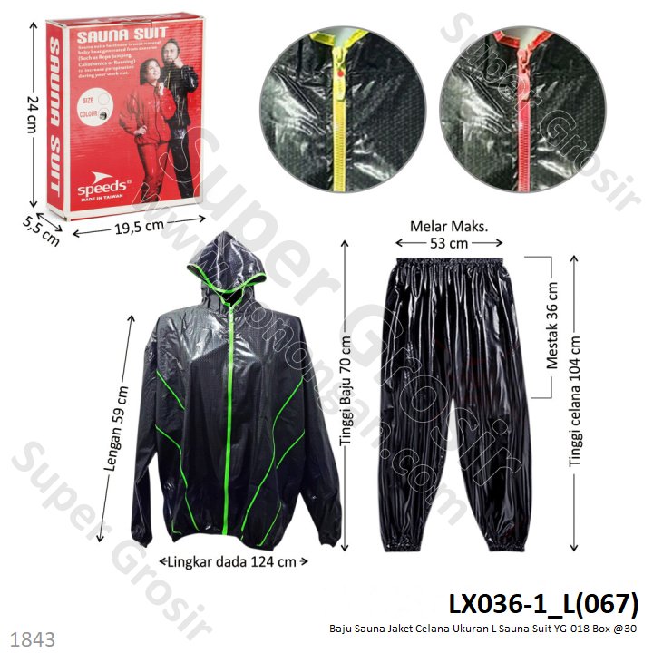 Baju Sauna Jaket Celana Sauna Suit Speed L YG-018 @30
