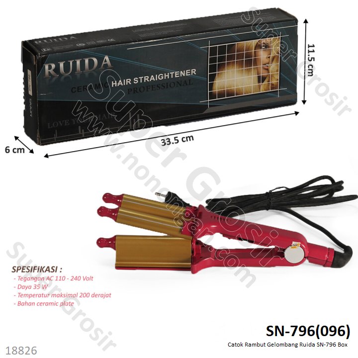 Catok Rambut Gelombang Ruida 4196 Box