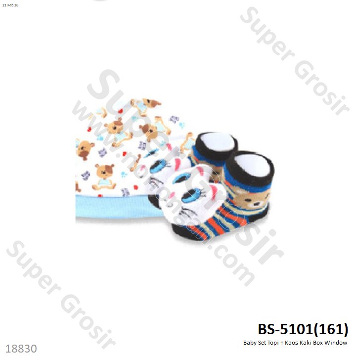 Baby Set Topi + Kaos Kaki Box Window 