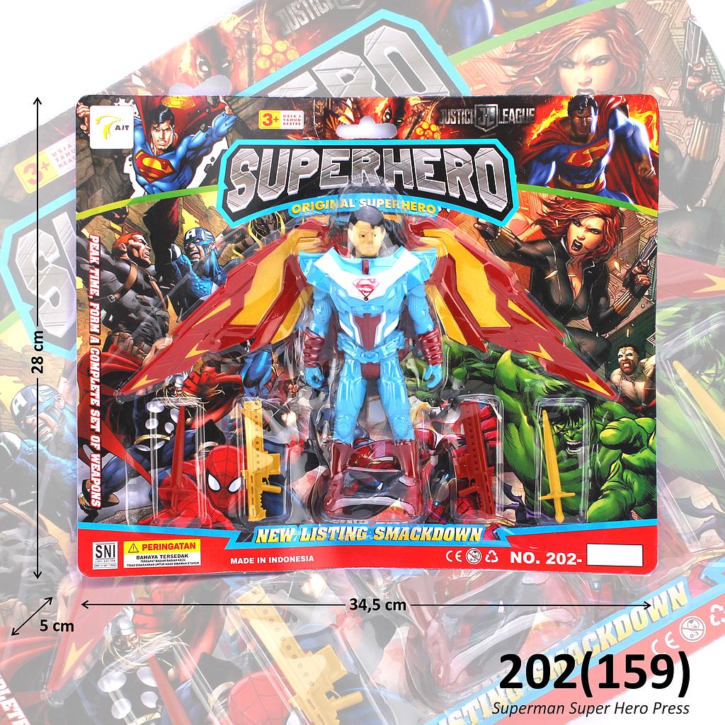 Action Figure Superman Sayap Set Senjata 4 Pcs Super Hero Press @150