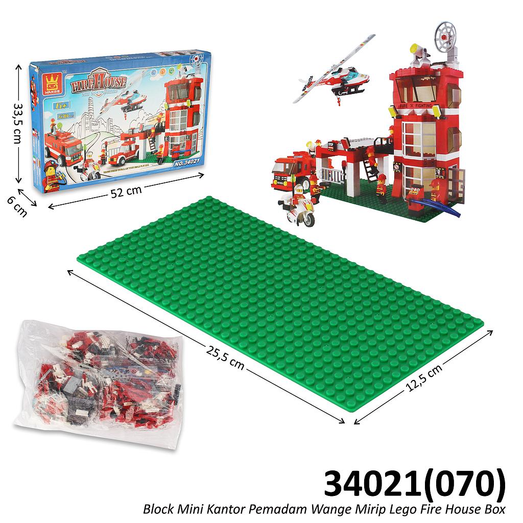 Mini Block Gedung Damkar Wange Fire House Box @8