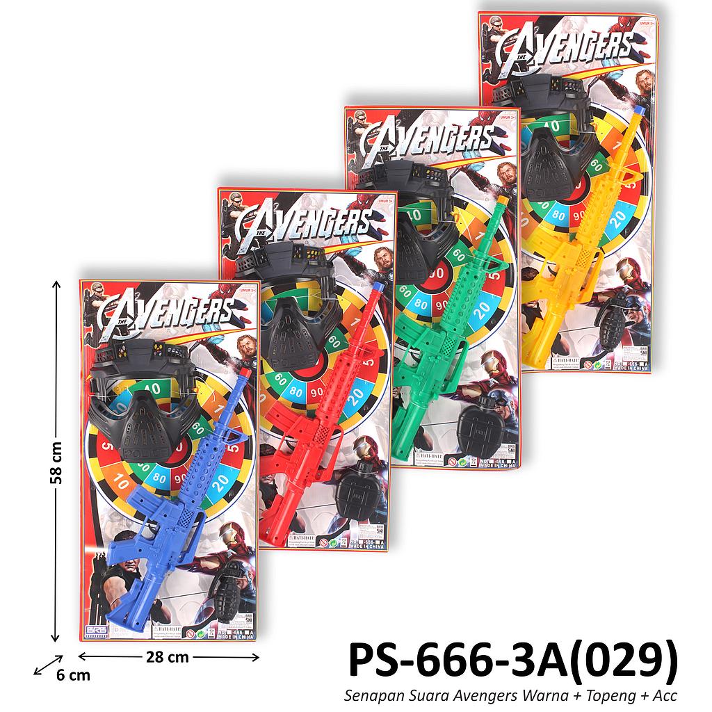 Senapan Kretek Warna + Topeng + Acc Avengers Papan @54