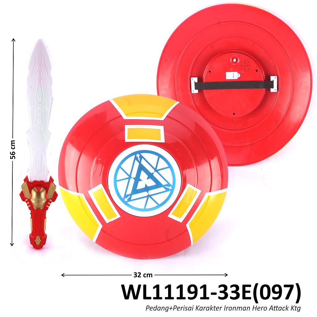 Pedang Ironman Set Pedang B/O + Tameng B/O Hero Attack Ktg @24