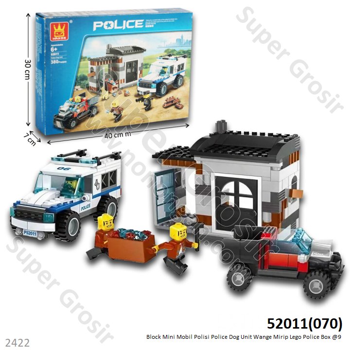 Mini Block Kantor Polisi Set Police Dog Unit Wange Police Box @9