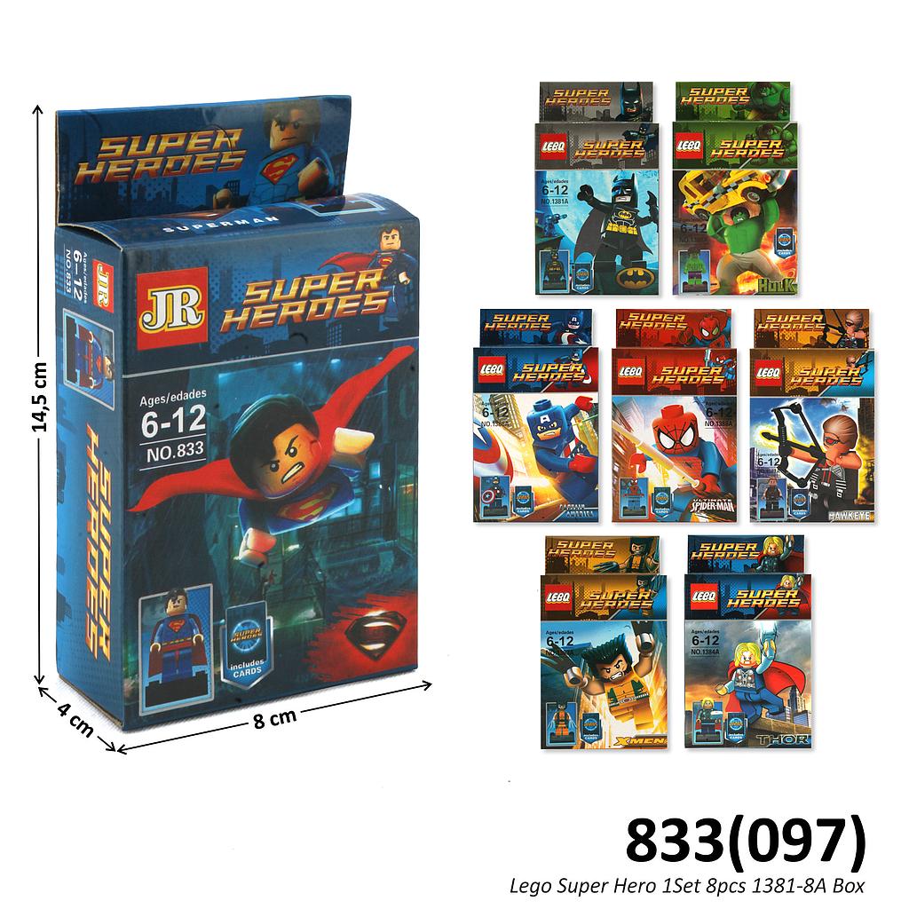 Mini Block Avengers JR Super Heroes 1381-8A 1 Pack 8 Pcs Box @480