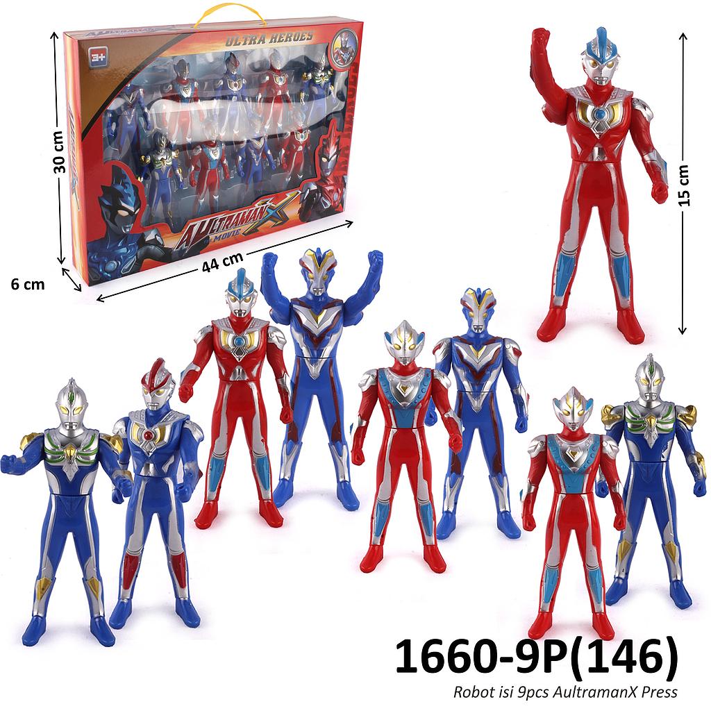 Action Figure Ultraman 9 Pcs 15 cm Aultraman X Box Window @36