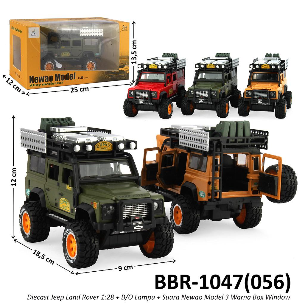 Diecast Mobil Jeep Land Rover 1:28 + B/O Lampu Suara Newao Model 3 Warna Box Window @32