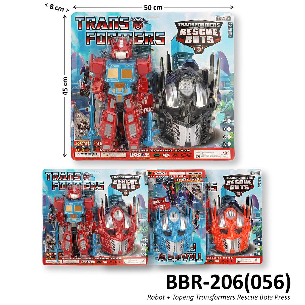 Robot Optimus Prime + Topeng Transformers Rescue Bots 4 Warna Press @24