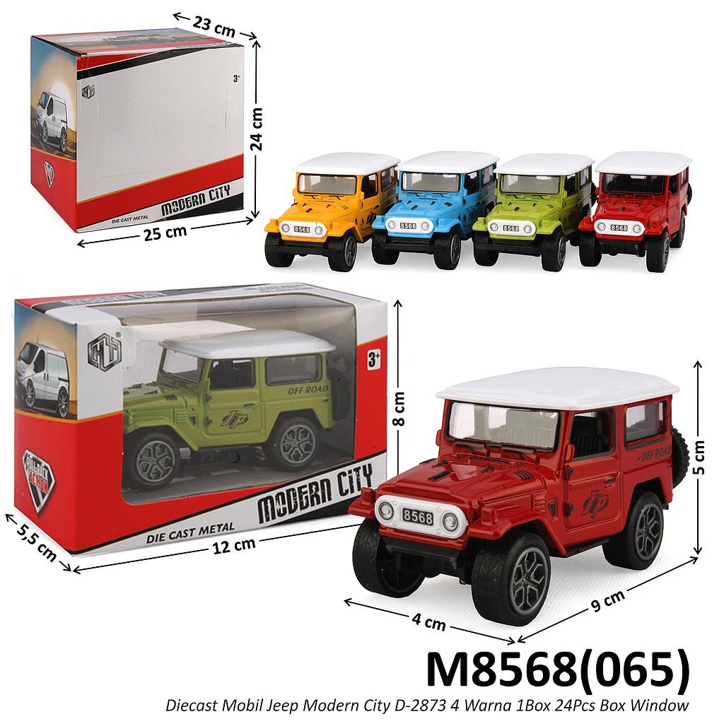 Diecast Mobil Jeep Modern City D-2873 4 Warna 1Box 24Pcs Box Window @288