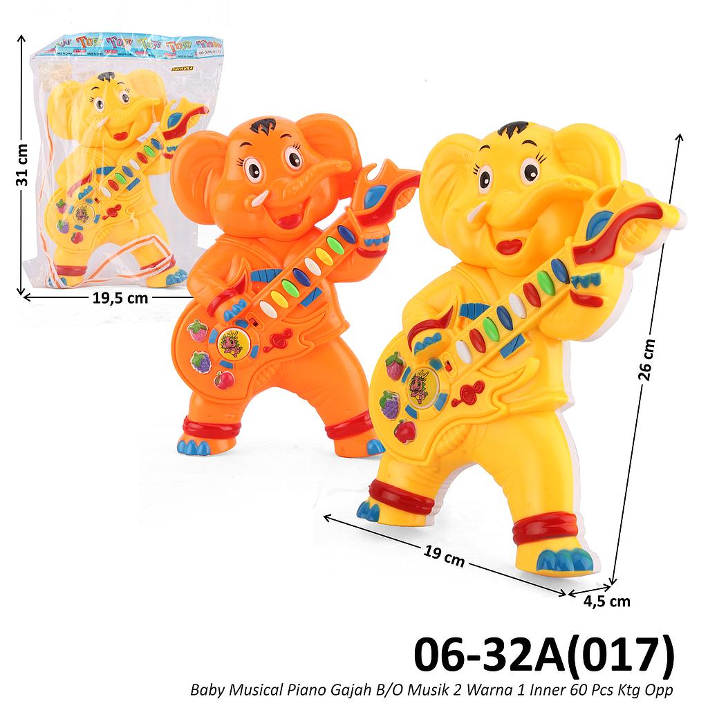 Gitar Piano Gajah B/O Musik 1 Inner 60 Pcs Ktg Opp @120