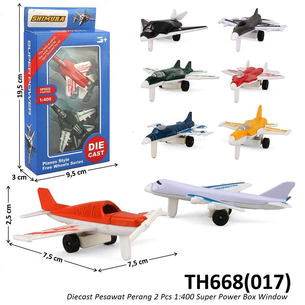 Diecast Pesawat Tempur 2 Pcs 1:400 Super Power Box Window @576