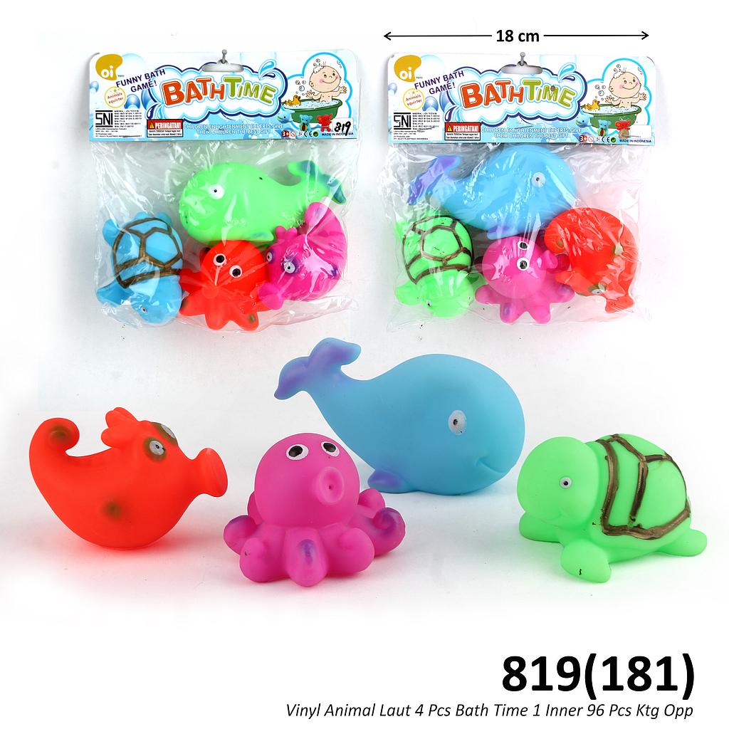 Vinyl Hewan Laut 4 Pcs Bath Time 1 Inner 96 Pcs Ktg Opp @192
