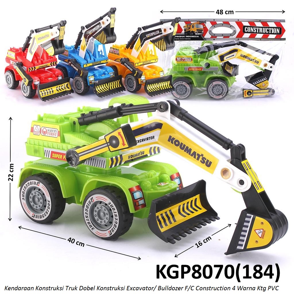 Truk Konstruksi Dobel Bulldozer Excavator F/C Construction 4 Warna Ktg PVC @20 