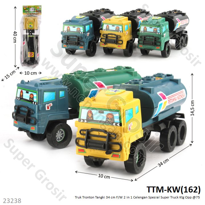 Truk Tangki Tronton 2 in 1 Celengan F/W 34 cm Warna KW Spesial Super Truck Ktg Opp @75
