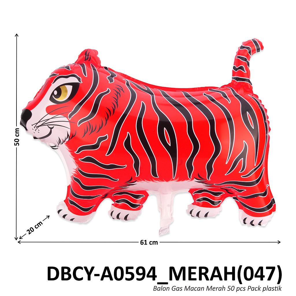 Balon Gas Macan Merah 50 Pcs Pack Plastik @60