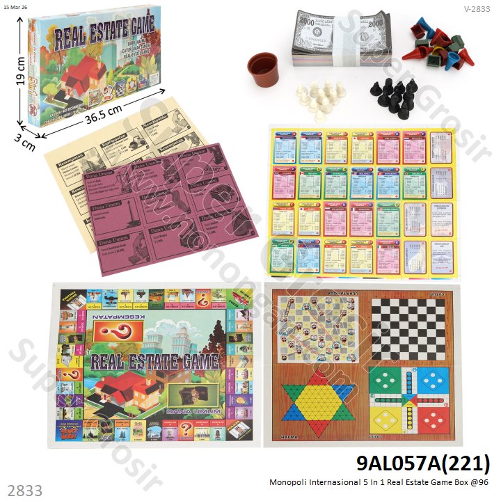 Monopoli Internasional 5 In 1 Real Estate Game Box @96