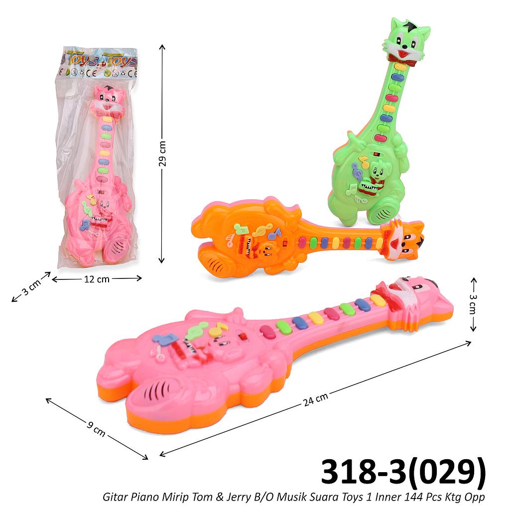Gitar Piano Tom &amp; Jerry B/O Musik Suara Toys 3 Warna 1 Inner 144 Pcs Ktg Opp @288