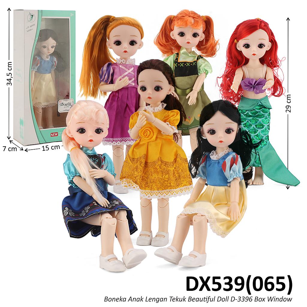 Boneka Princess Disney Anak Lengan Tekuk Beautiful Doll D-3396 Box Window @70