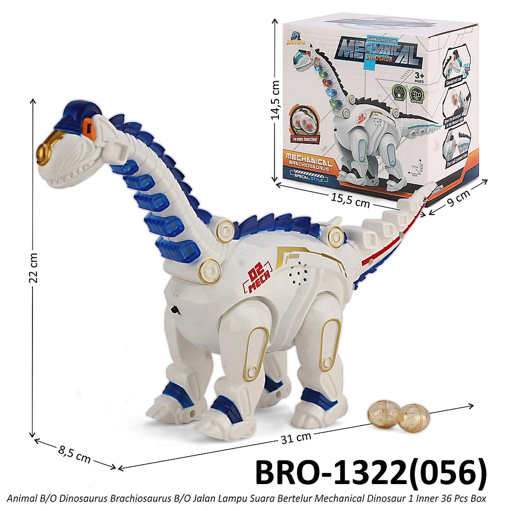 Dinosaurus Robot Brachiosaurus B/O Jalan Lampu Suara Bertelur Mechanical Dinosaur 1 Inner 36 Pcs Box @72