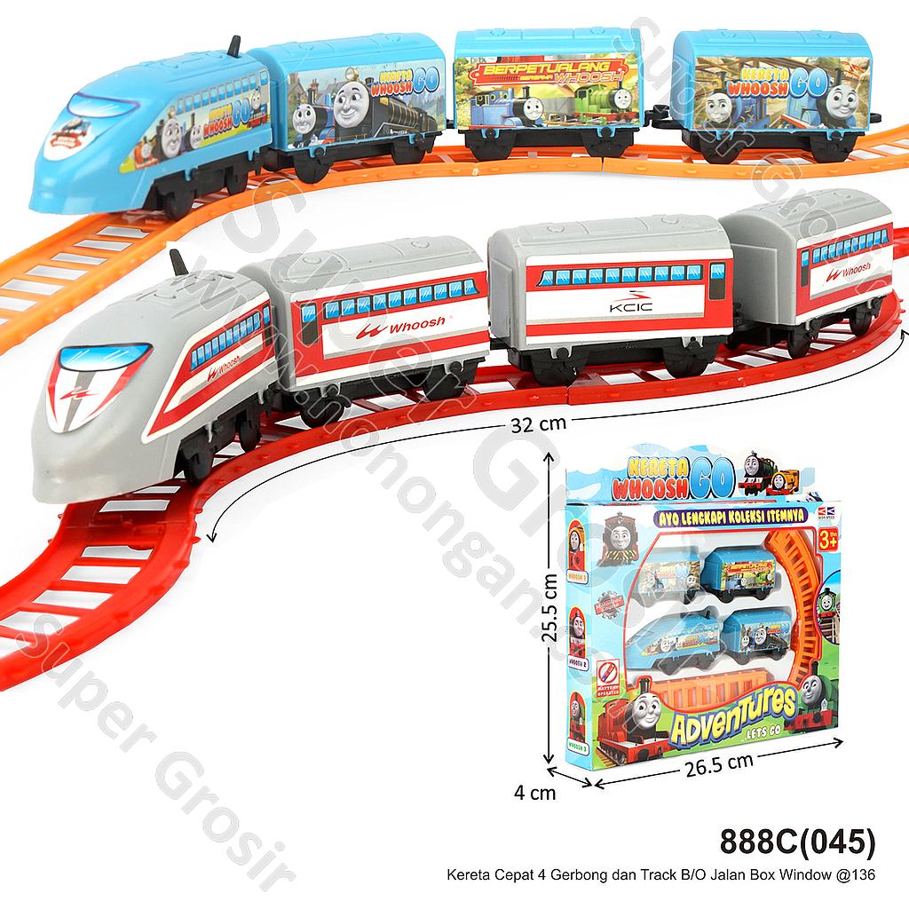 Kereta Cepat 4 Gerbong dan Track B/O Jalan Box Window @136