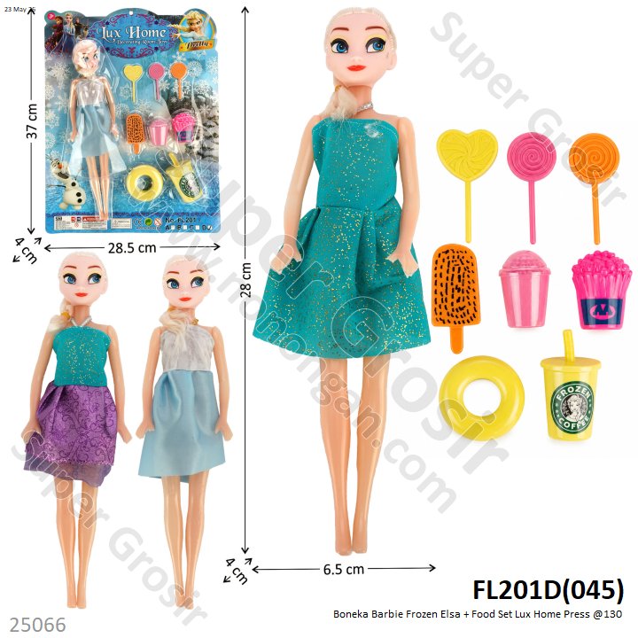 Boneka Barbie Frozen Elsa + Food Set Lux Home Press @130