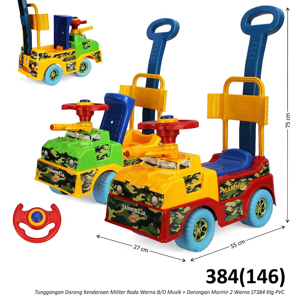 Tunggangan Dorong Mobil Tentara B/O Musik Marinir ST384 Ktg PVC @6