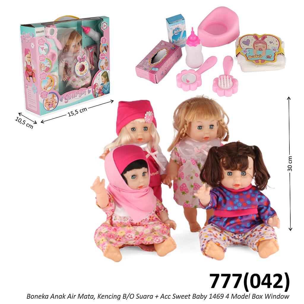 Boneka Anak Air Mata, Kencing B/O Suara + Acc Sweet Baby 1469 4 Model Box Window @30