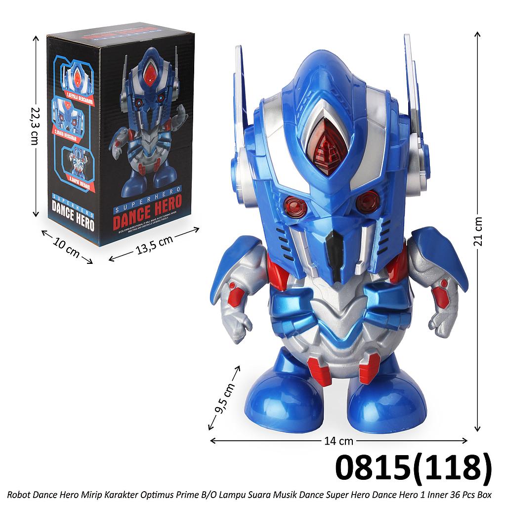 Robot Dance Optimus Prime B/O Lampu Suara Musik Dance Super Hero Dance Hero 1 Inner 36 Pcs Box @72