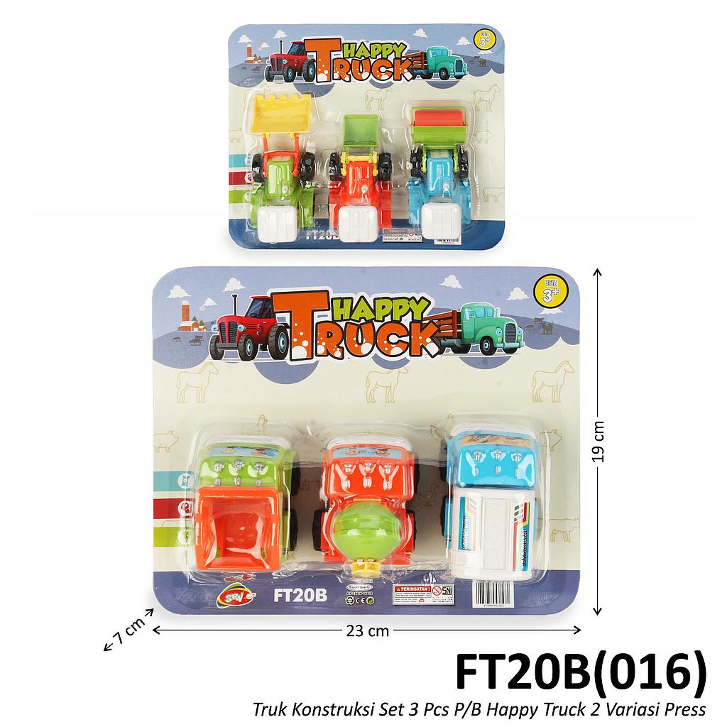 Truk Konstruksi 3 Pcs P/B Happy Truck 2 Model Kendaraan Konstruksi Press @120