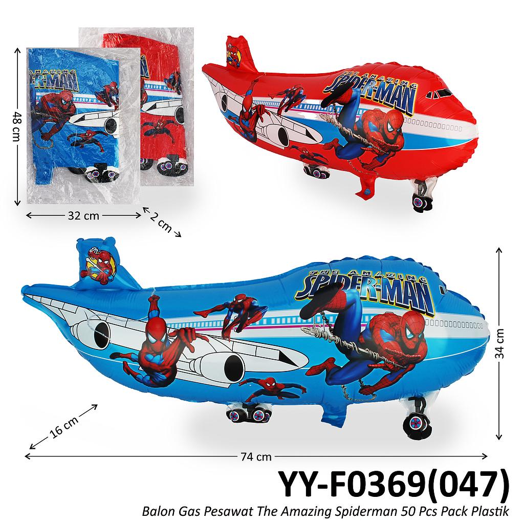 Balon Gas Pesawat Gambar Spiderman The Amazing Spiderman 50 Pcs Pack Plastik @60