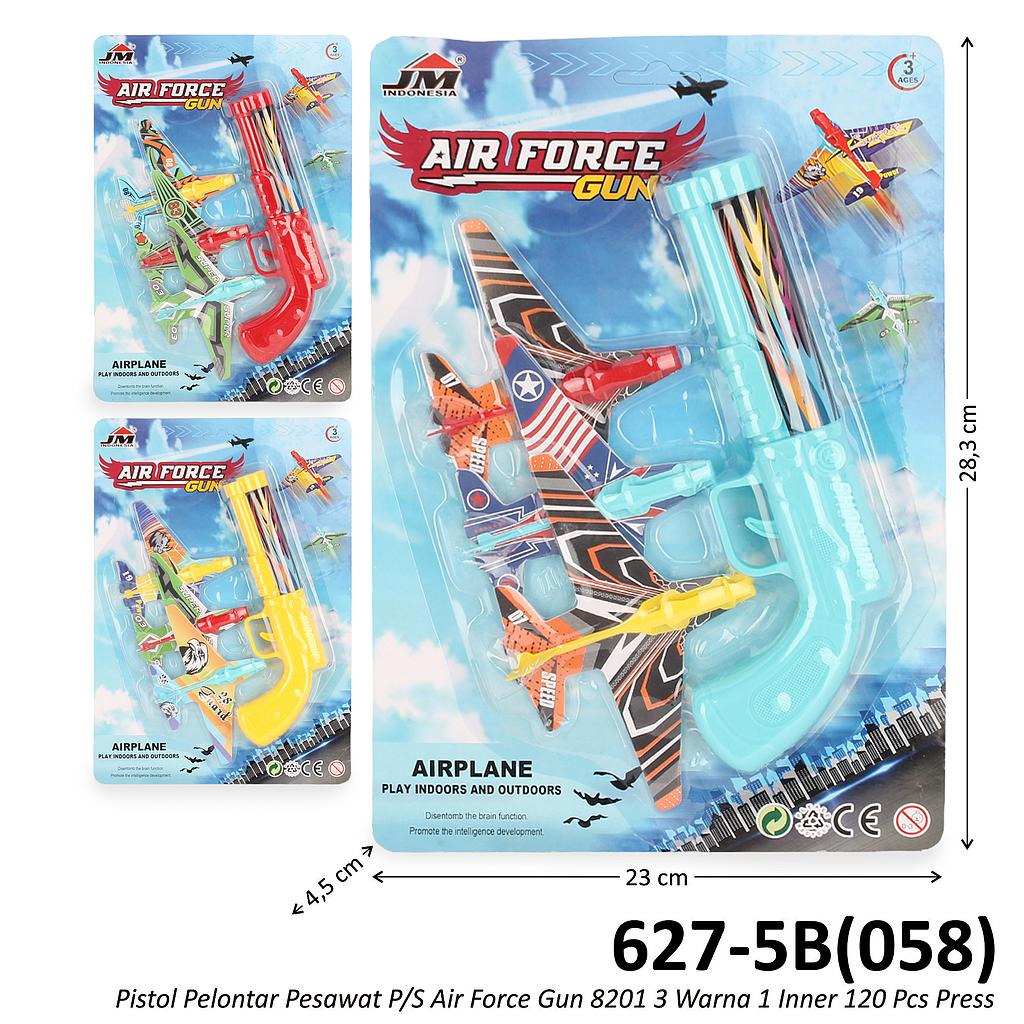 Pistol Pelontar Pesawat P/S Air Force Gun 8201 3 Warna 1 Inner 120 Pcs Press @240