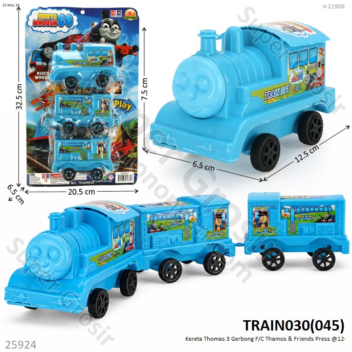 Kereta Thomas 3 Gerbong F/C Thamos &amp; Friends Press @120