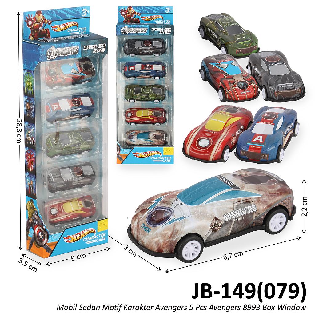 Mobil Skala Hot Wheels 1:64 Avengers 5 Pcs 8993 Box Window @288