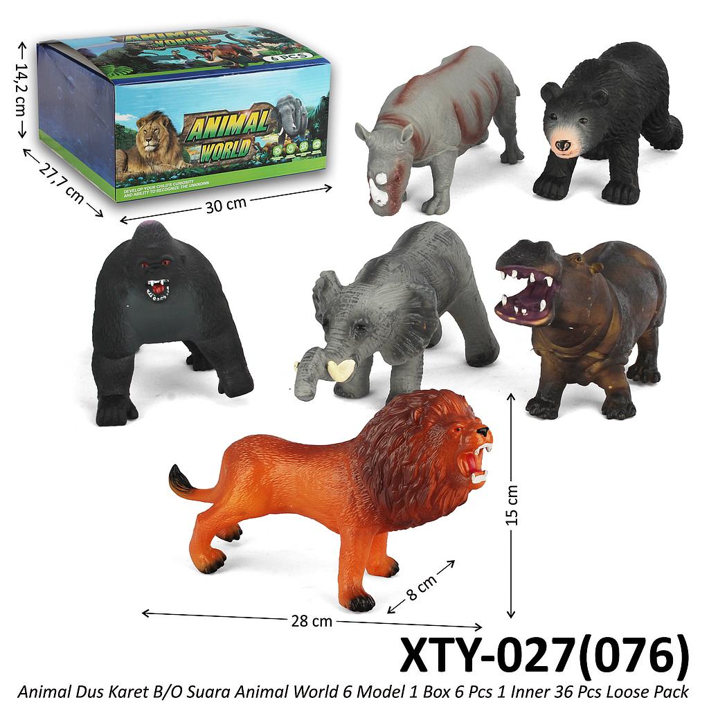 Hewan Liar Karet 30 cm B/O Suara Animal World 1 Inner 36 Pcs Loose Pack @72