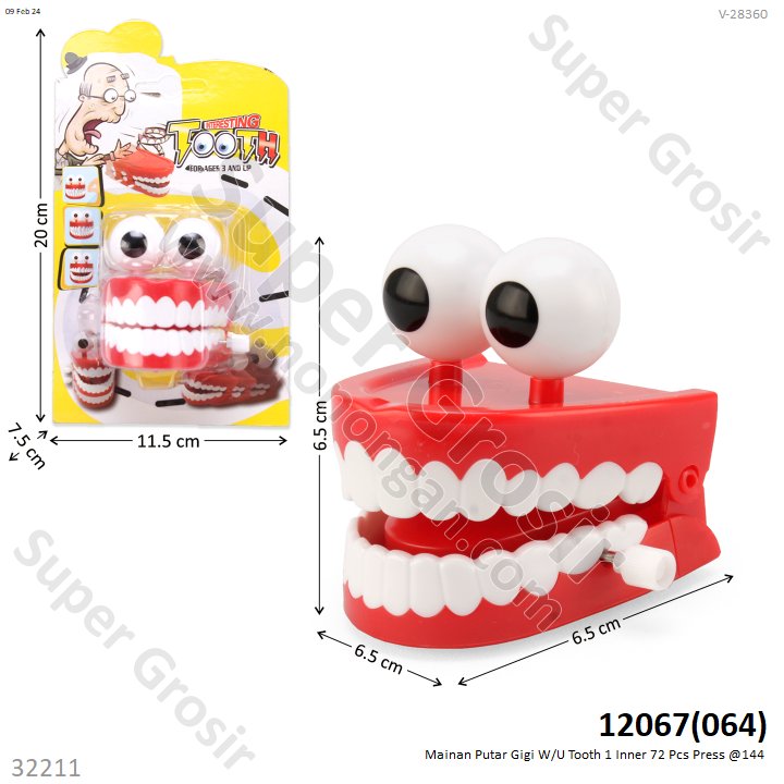 Mainan Putar Gigi W/U Loncat Tooth 1 Inner 72 Pcs Press @144