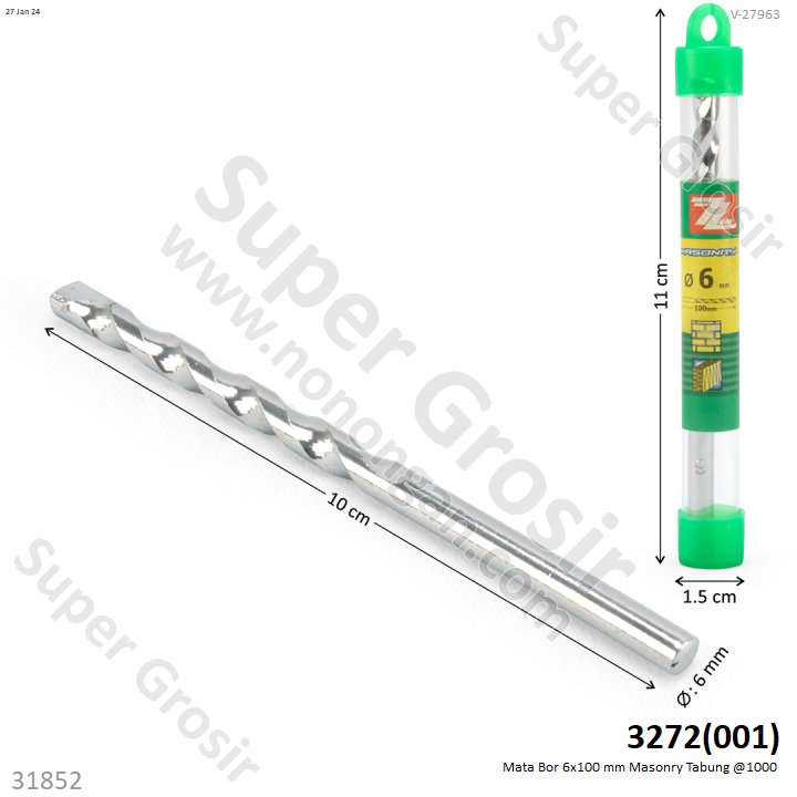 Mata Bor 6x100 mm Masonry Tabung @1000
