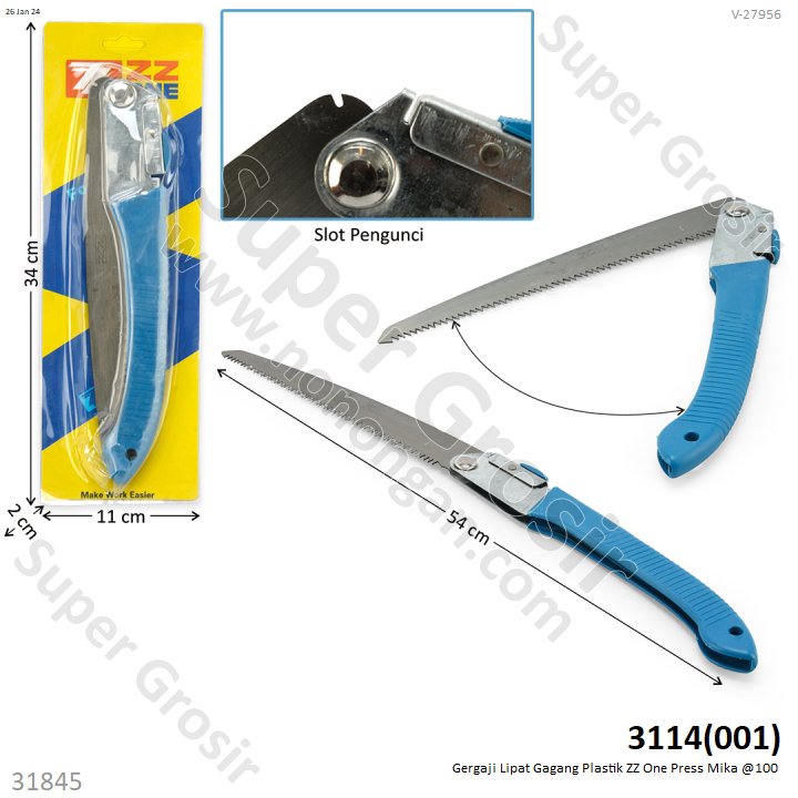 Gergaji Lipat Gagang Plastik ZZ One Press Mika @100